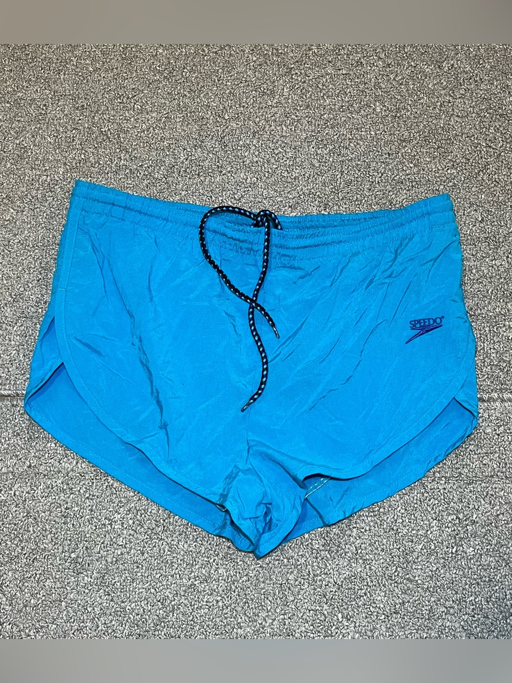 Vintage Speedo Nylon Surf Runner Split Leg Running Swimming Shorts Womens Small